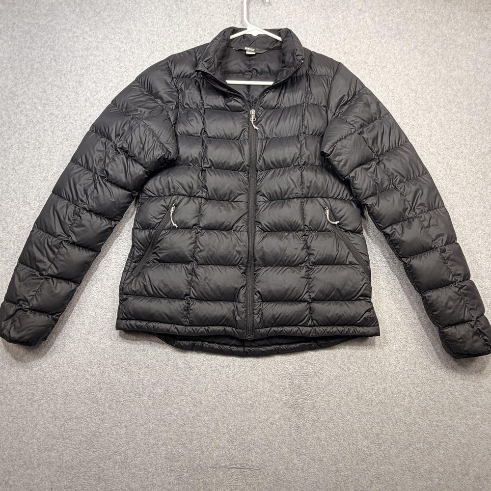 REI Co-op 650 Down Jacket Women Medium Black Puffer Full Zip Outdoor Warm Hiking